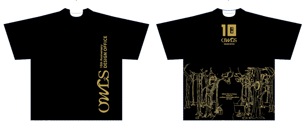 黒全面プリントTシャツ制作のデザイン例_小ロット対応