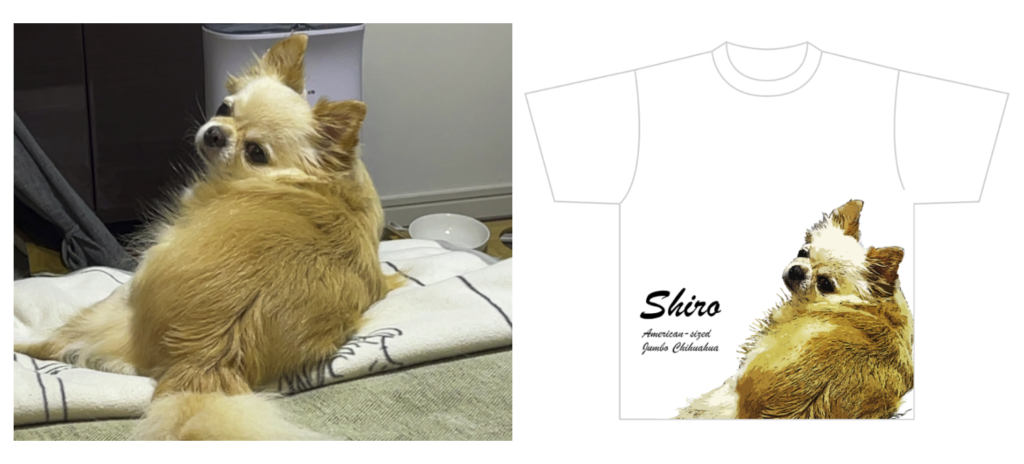 犬好きへのプレゼント_オリジナルTシャツ全面プリント制作