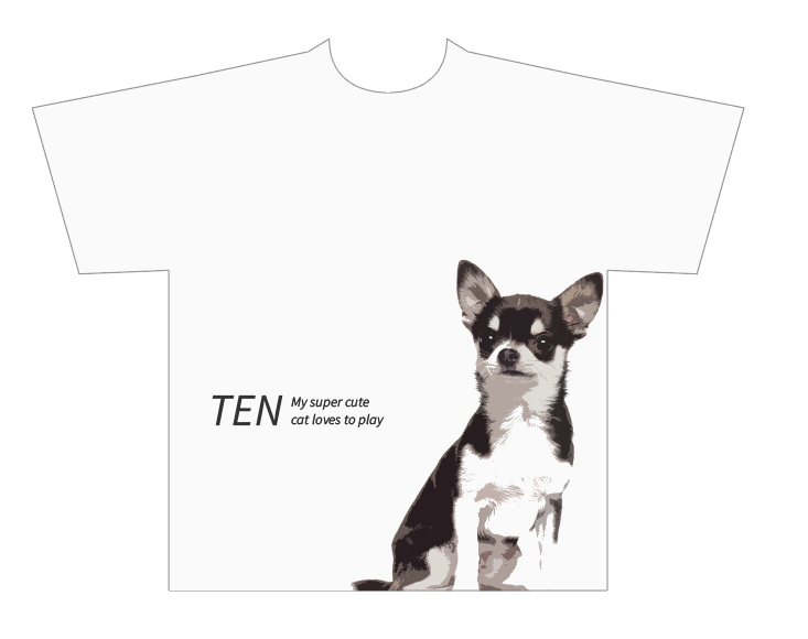 愛犬　全面プリントTシャツ制作