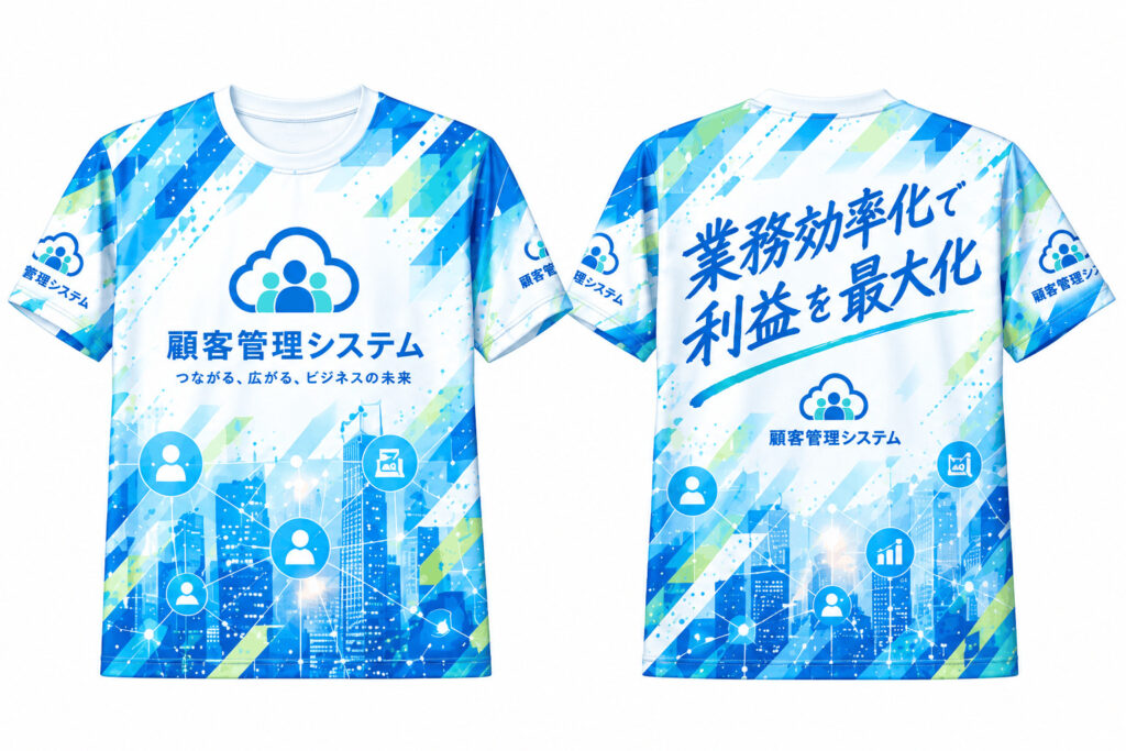 展示会Tシャツ作成_顧客管理システムTシャツ前後デザイン (1)