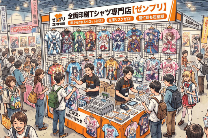 フルグラフィックTシャツの同人・物販作成ガイド｜1枚〜小ロット発注で在庫リスクゼロにする方法
