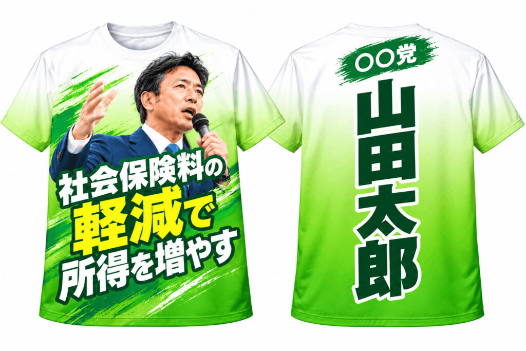 緑の選挙Tシャツ作成