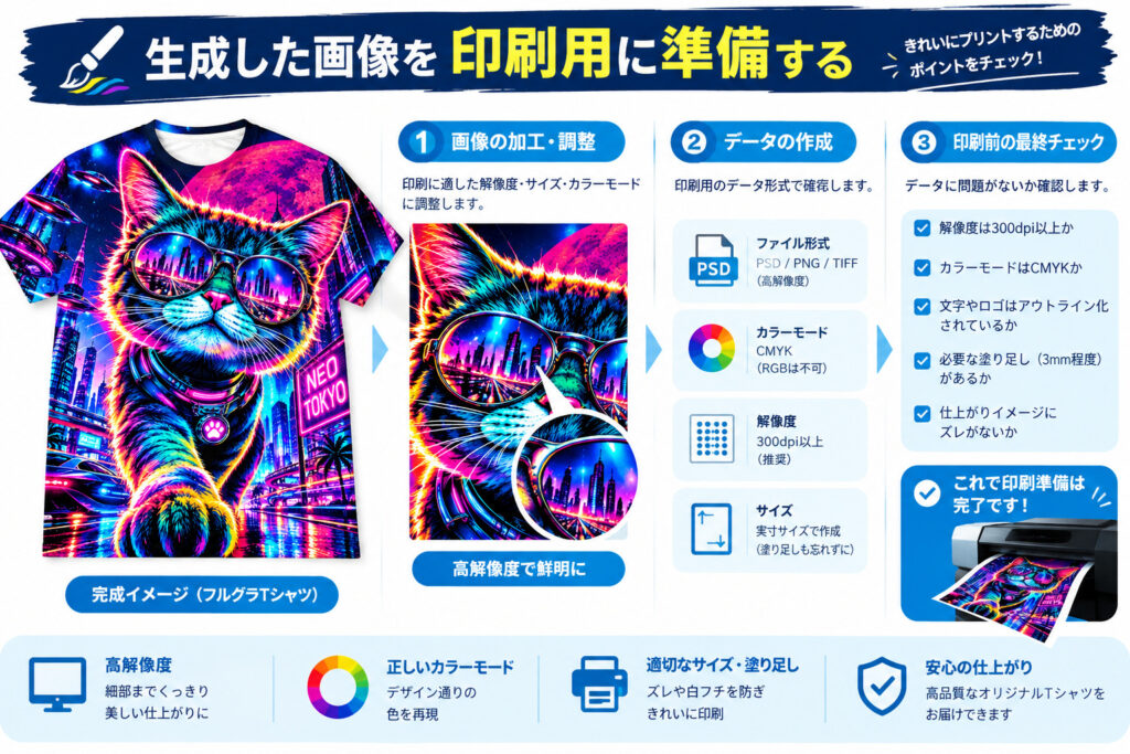 AI画像をTシャツ印刷用に準備する