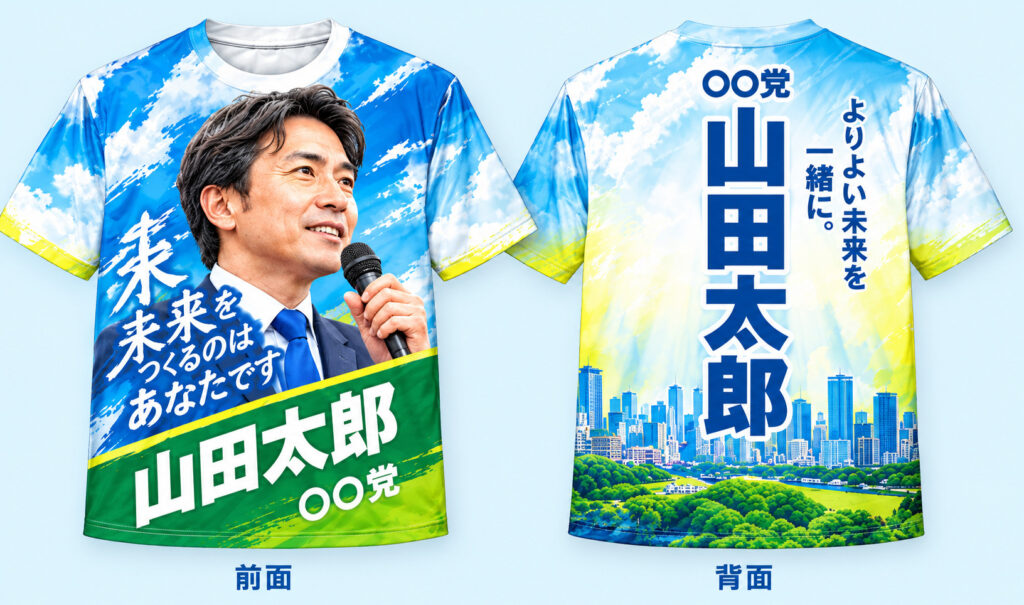 選挙Tシャツ作成デザイン例